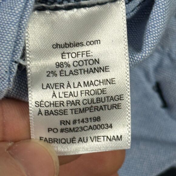 Chubbies Shorts Mens 32 Blue The Armadas Stretch Chino 7" Inseam Preppy Casual - Picture 6 of 16